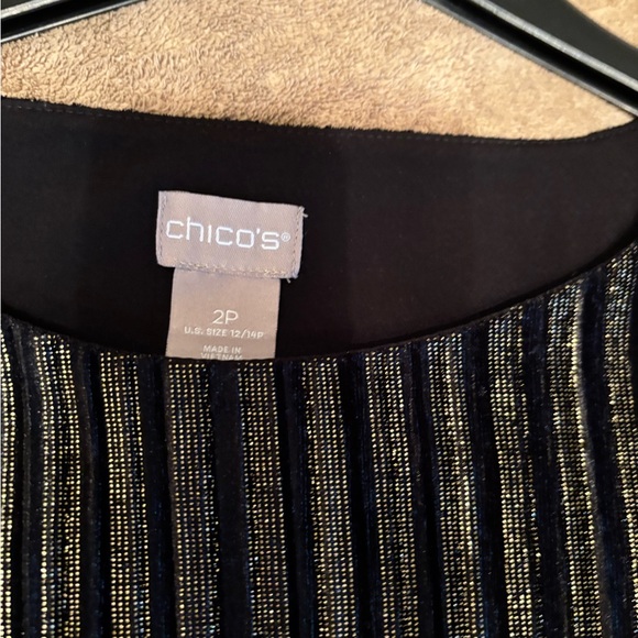 Chico’s Elegant Black Striped Dress Size 2P (large) - Picture 7 of 10